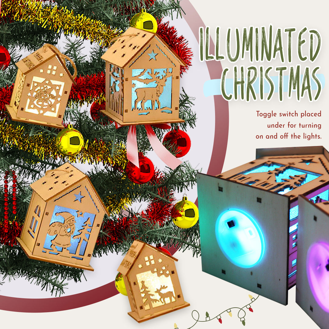 DIY Christmas LED Treehouse Hanging Ornament