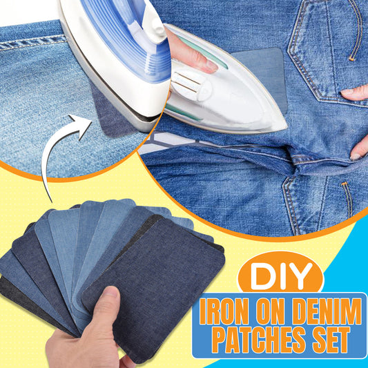 DIY Iron On Denim Patches Set