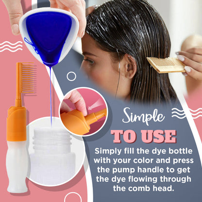 DIY One Push Hair dye bottle Comb