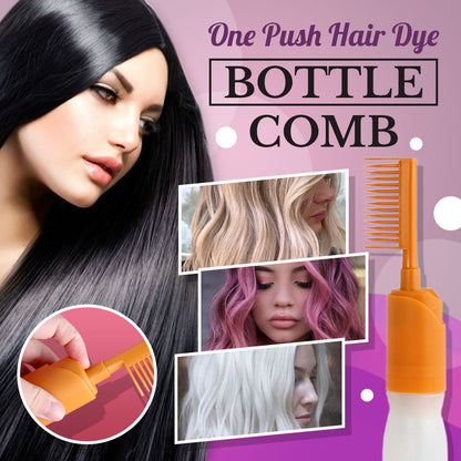 DIY One Push Hair dye bottle Comb