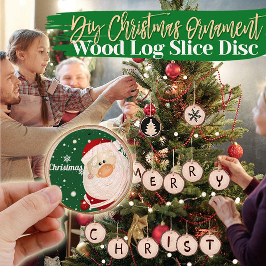 DIY Christmas Ornament Wood Log Slice Disc