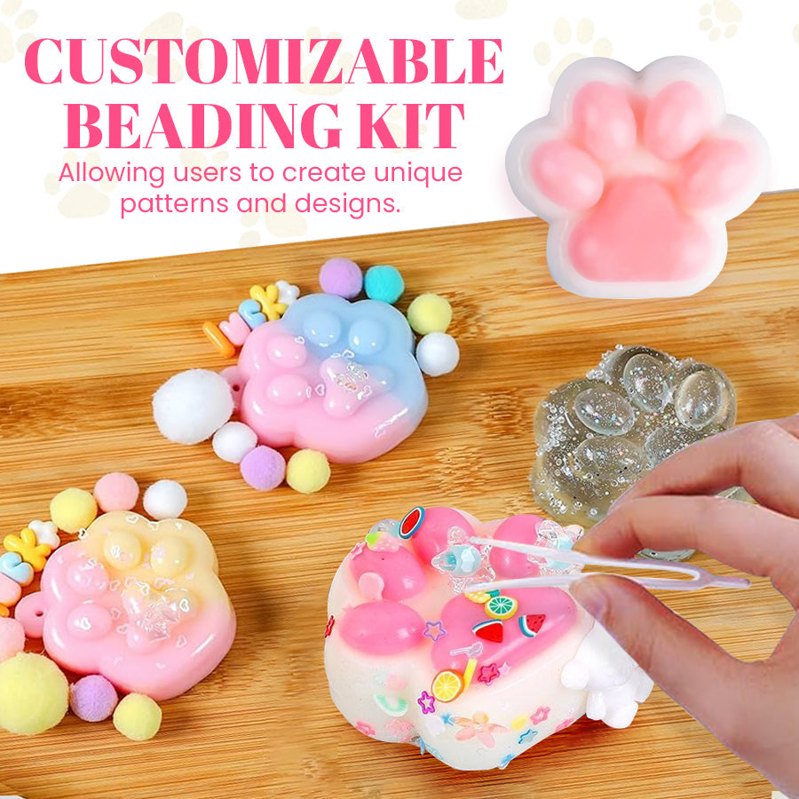 DIY Cat's Paw Beaded Silicone Squeeze Toy 🐾