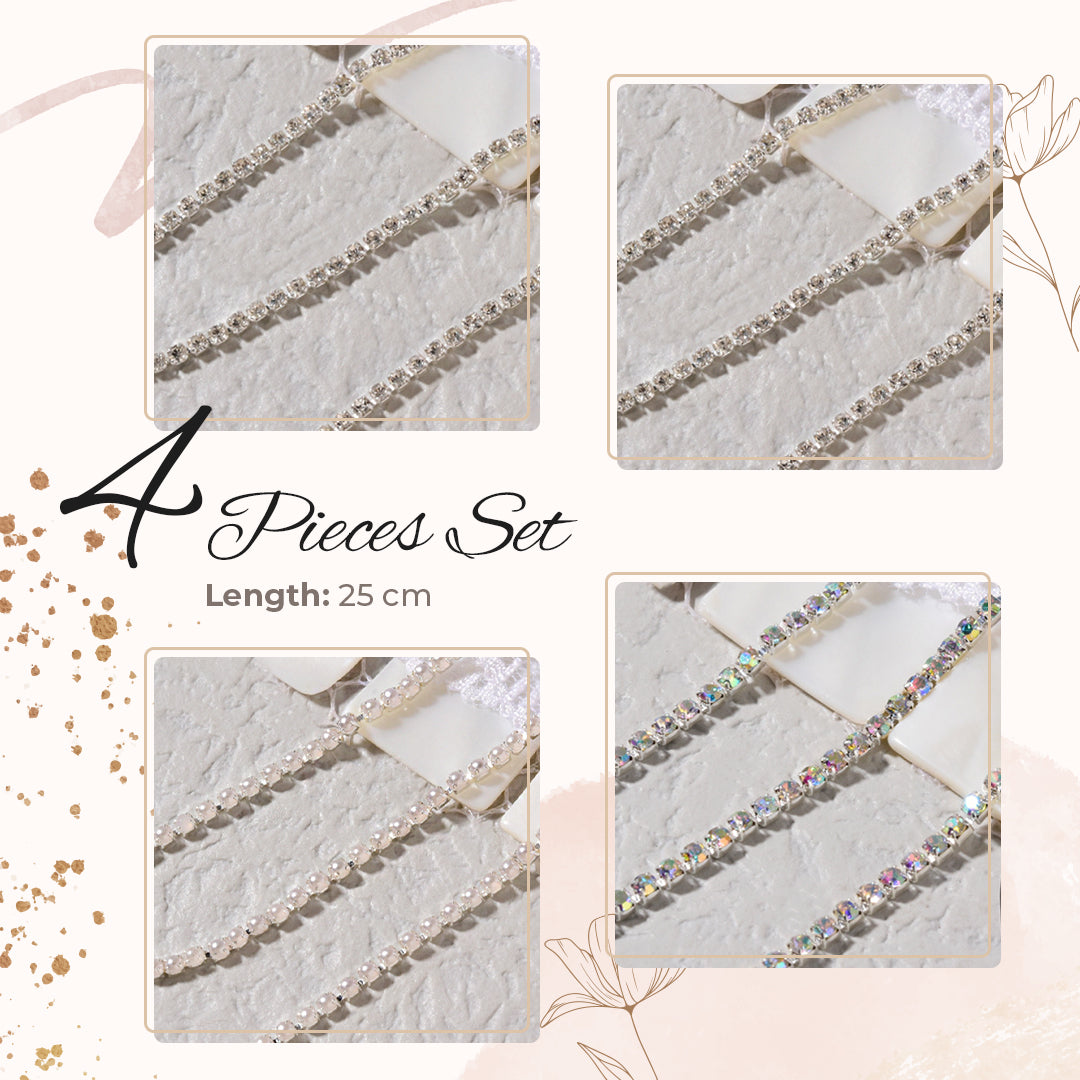 DIY Flegant Diamond Pearl Chain (4pc Set)