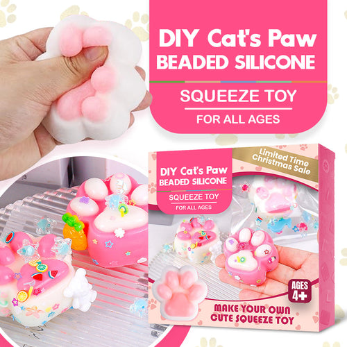 DIY Cat's Paw Beaded Silicone Squeeze Toy 🐾