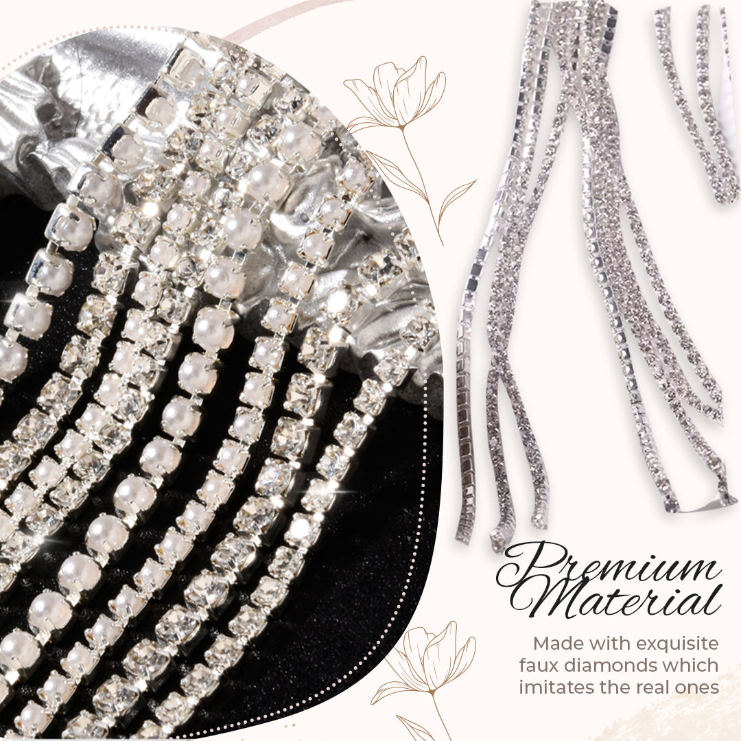 DIY Flegant Diamond Pearl Chain (4pc Set)